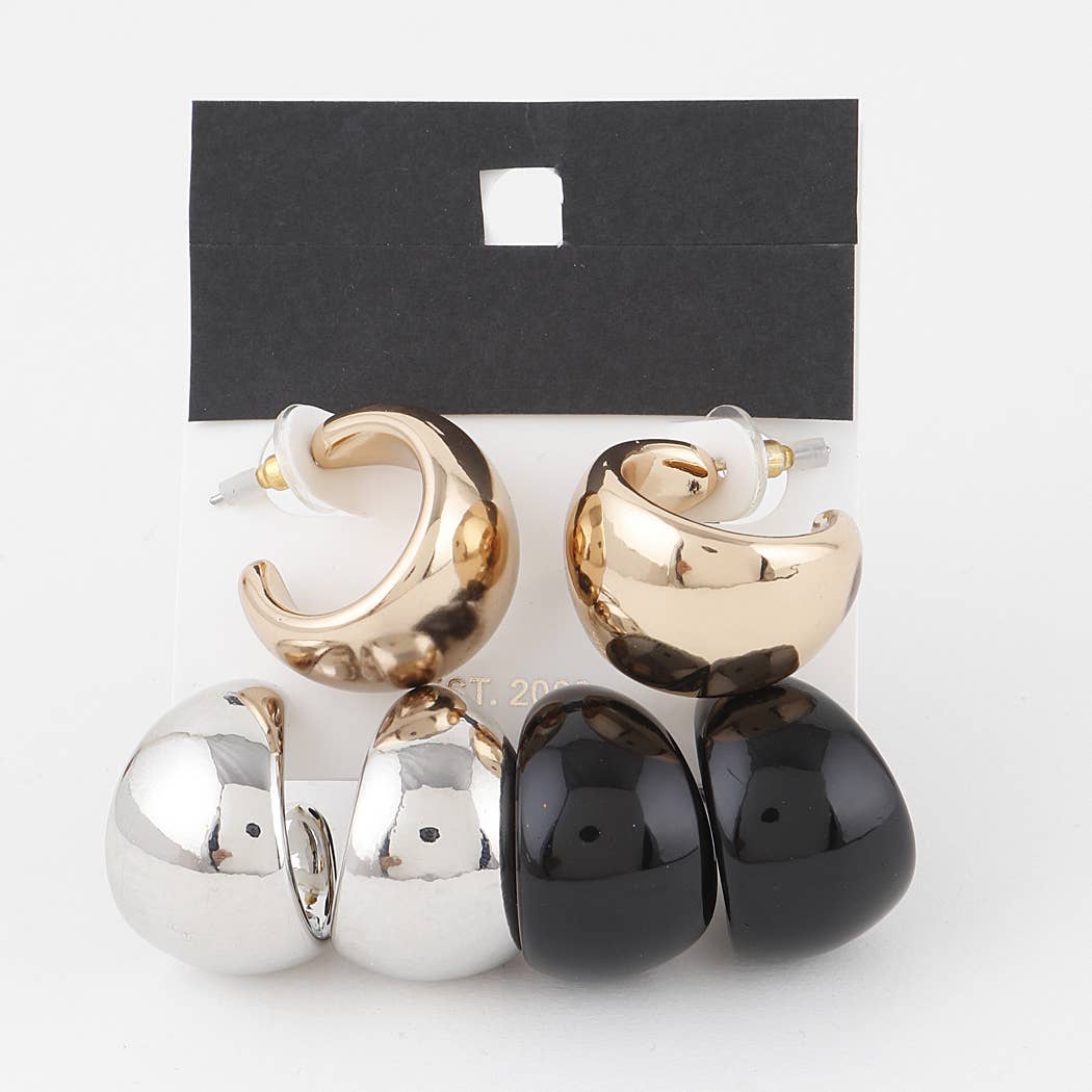 3AM BY H&D ACCESSORIES - Vente Parures de bijoux - Ensemble de créoles Bulky3