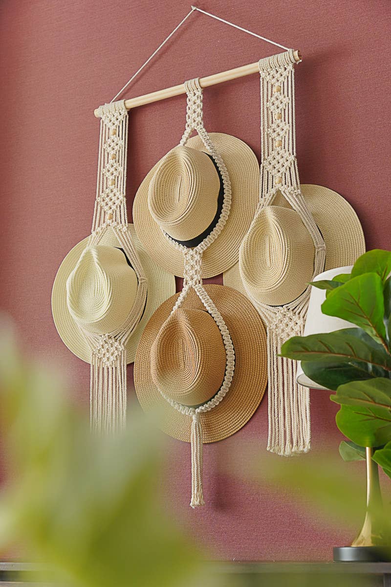 BeanDaikon - Wholesale Hat Rack - Macrame Hat Holder H395