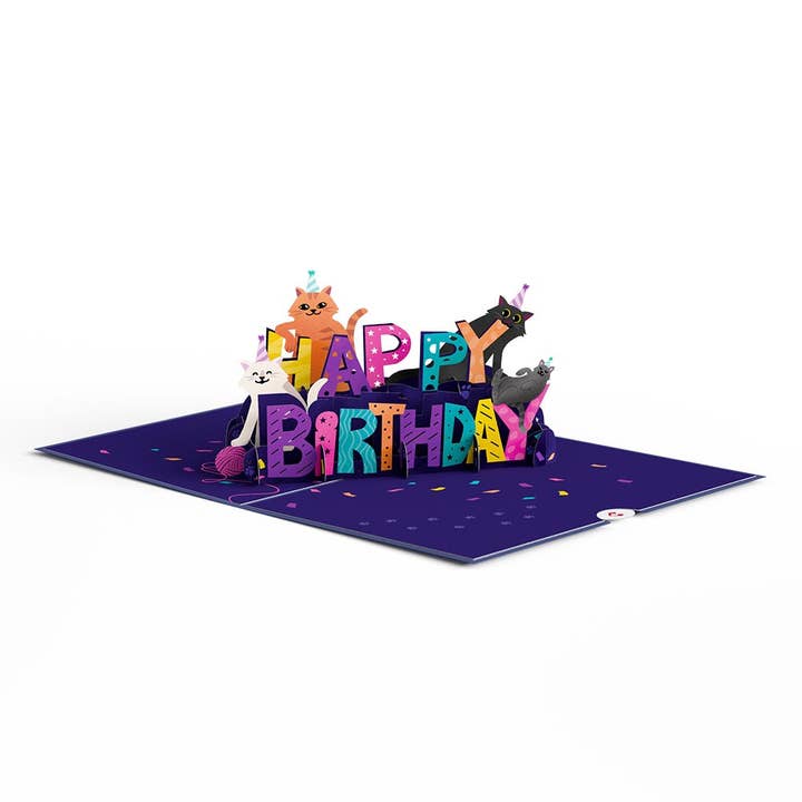 Lovepop Cards - Wholesale Birthday Card - Happy Birthday Cats 5''x7'' Card, Birthday Cards