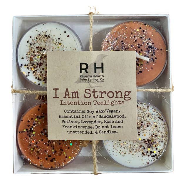 Raven’s Hearth – Velas aromáticas por atacado – Velas Tealight Eu Sou Forte | Neutro em termos de género | Vegan1