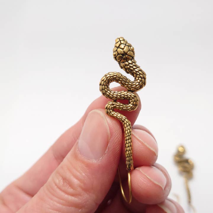 Tenzing Collections - Wholesale Dangle Earrings - Snake Earrings, Golden and Silver3