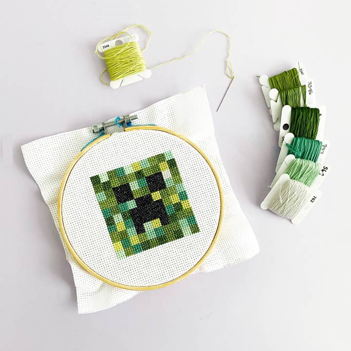 TheCloudFactory – wholesale Material för broderi/korsstygn – Minecraft Creeper - DIY korsstygnssats
