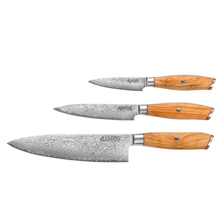 Wusaki Fujiko 10Cr Damast Chef 3-delige Messenset voor wholesale door Les Découpeurs