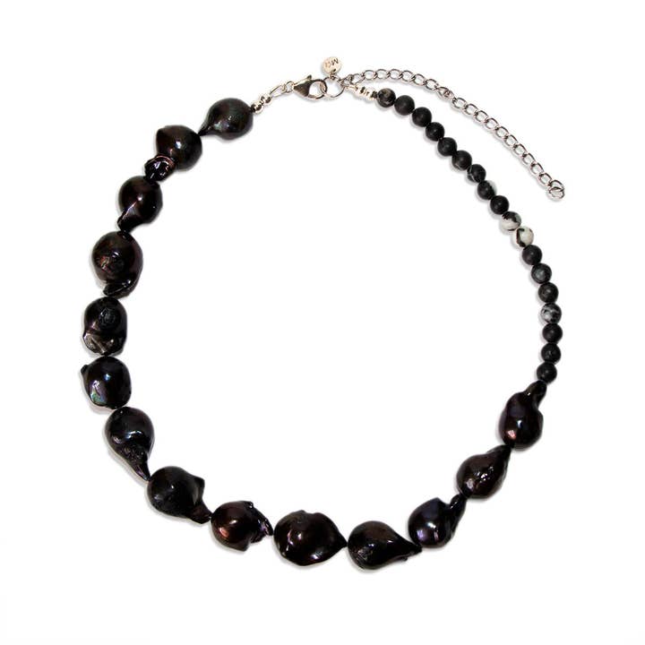 Baroque black pearl necklace – Yang Necklace for wholesale by Maddy Starred