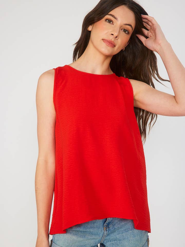 ST3813 - TOPO SEM MANGAS SÓLIDAS HI BAIXO por atacado de FSL Apparel