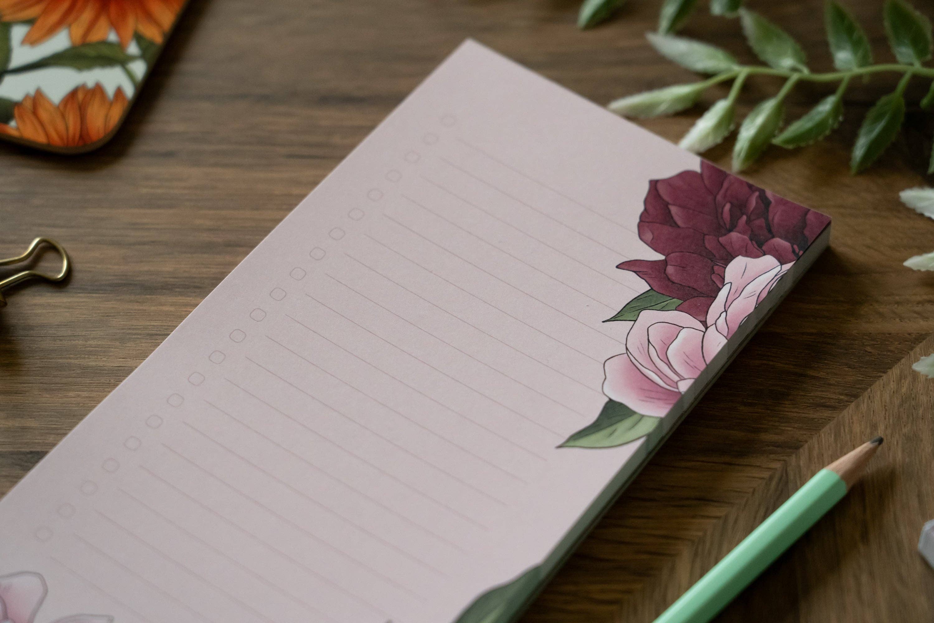 Hayley Jade Design Studio - Wholesale Notepad - Peony To Do List Pad1