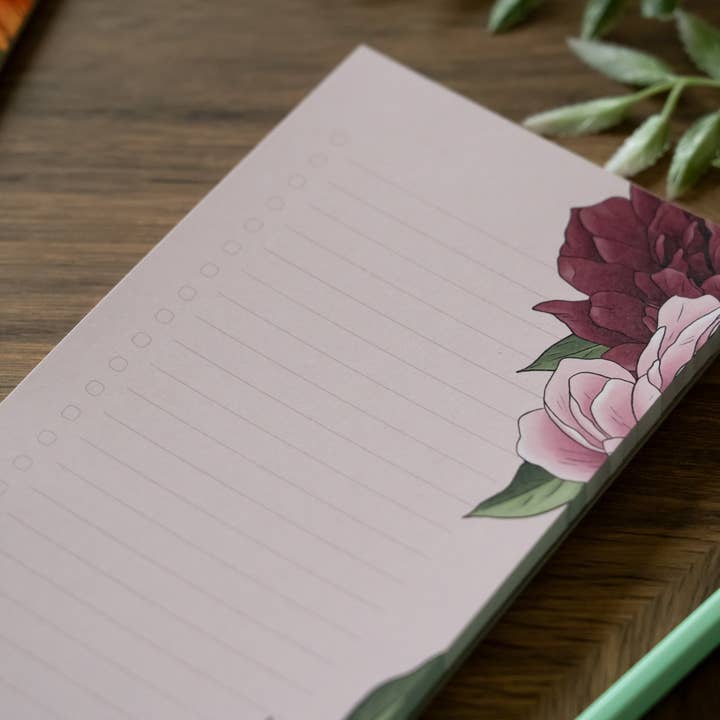 Hayley Jade Design Studio - Wholesale Notepad - Peony To Do List Pad1