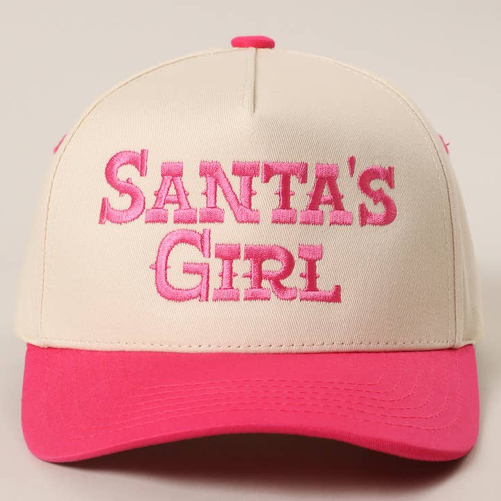 Fashion City - Wholesale Trucker Hat - Unisex - SANTA'S GIRL Embroidery Two-Tone Trucker Hat11