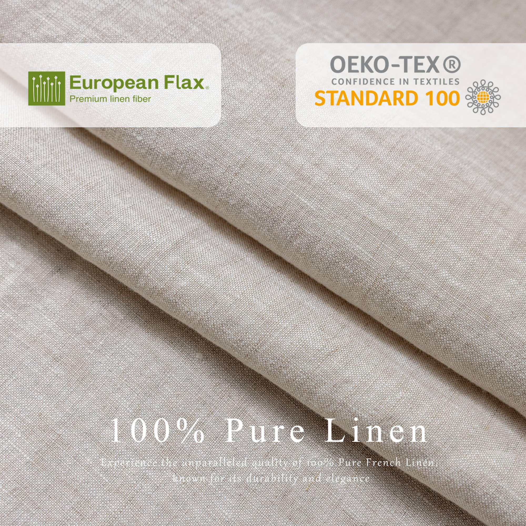 Triton Linen - Vente Serviettes de table en tissu - Serviettes 100 % lin (ensemble de 4) - 20'' x 20'' - Lin naturel3