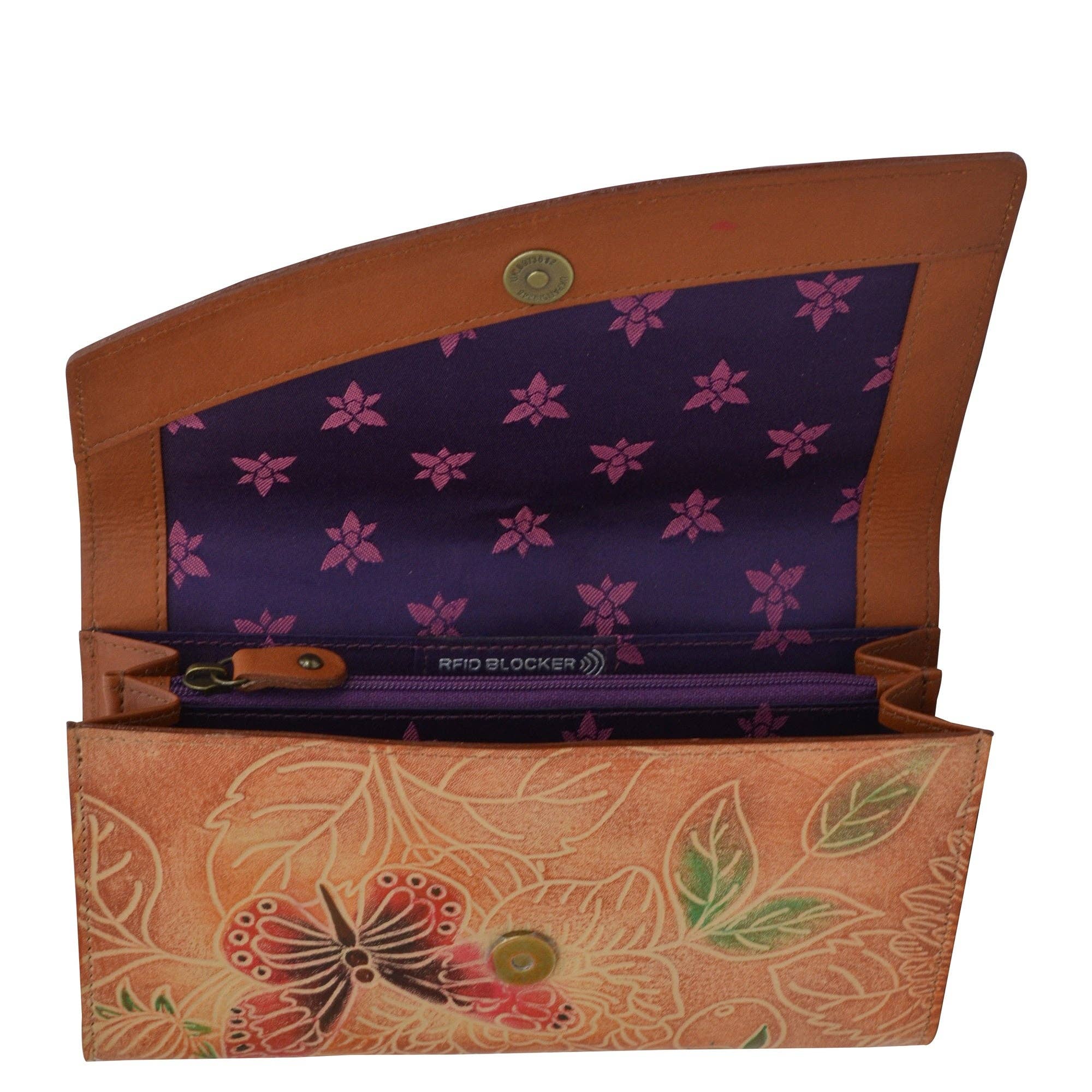 Anuschka | Vanya Lara (USA) - Wholesale Wallet - Women's - Hand-Painted Leather Accordion Flap Wallet - 11742