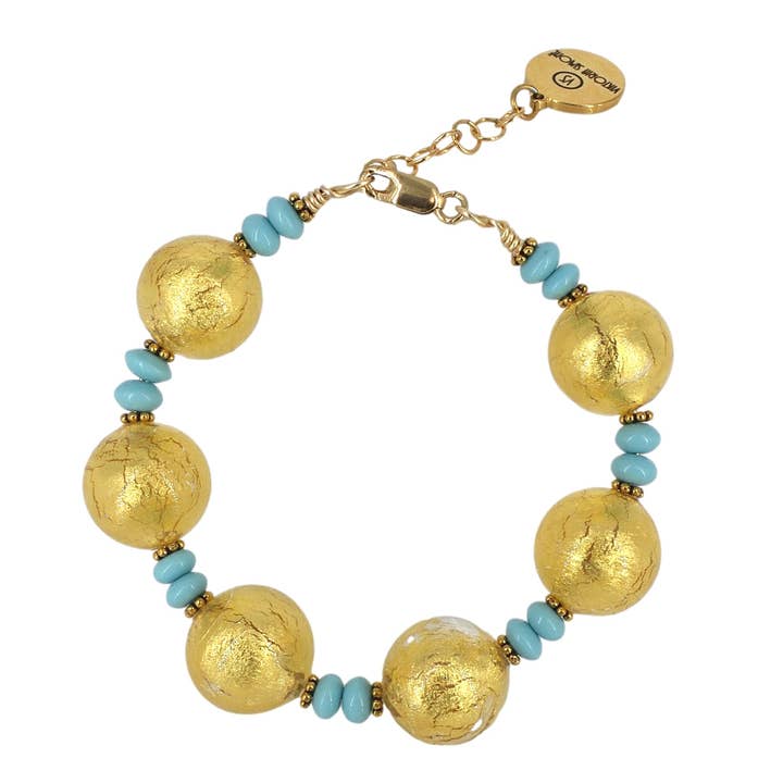 Gold Italian Round Bead Bracelet with Gold Filled Clasp for wholesale by Viktoria Simonë