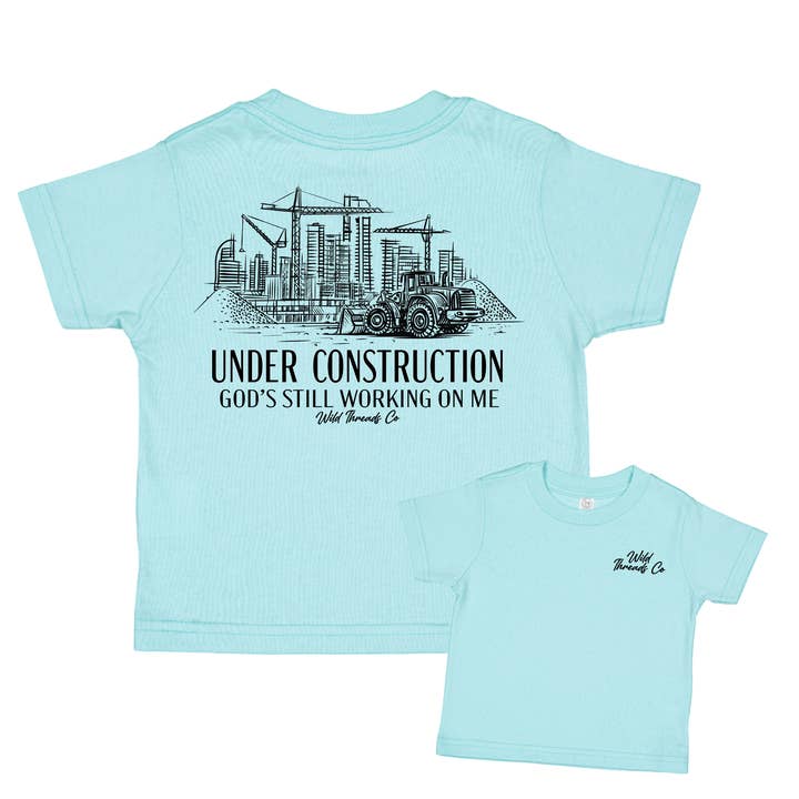 Wild Threads Co - Wholesale Screen Printed T-Shirt - Kids - Under Construction Tee1