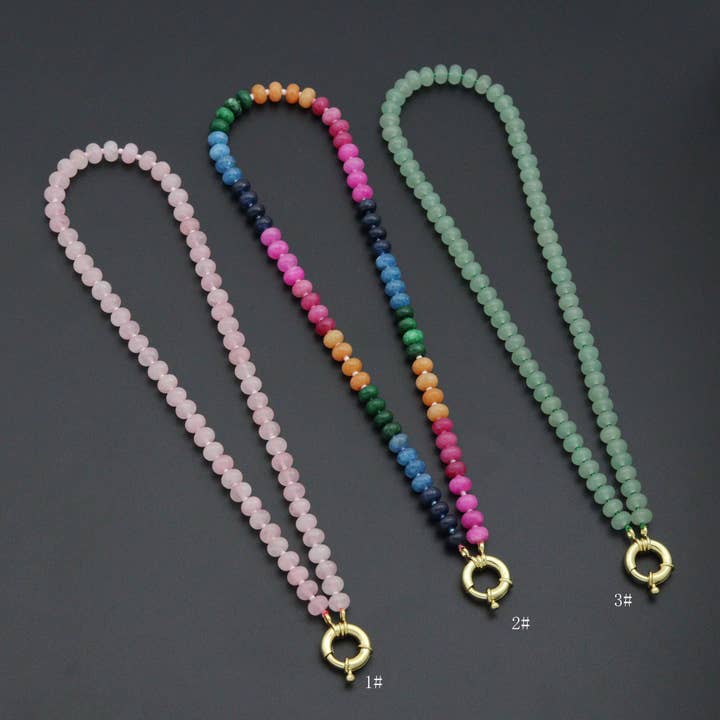 Roze Regenboog avontuur groene Edelsteen ketting, sku#EF810 voor wholesale door BestBeads&Beyond