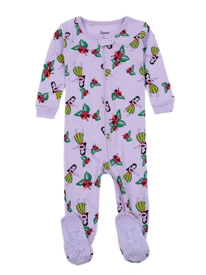 Kids Footed Cotton Pajama Print for wholesale by Leveret Pajamas