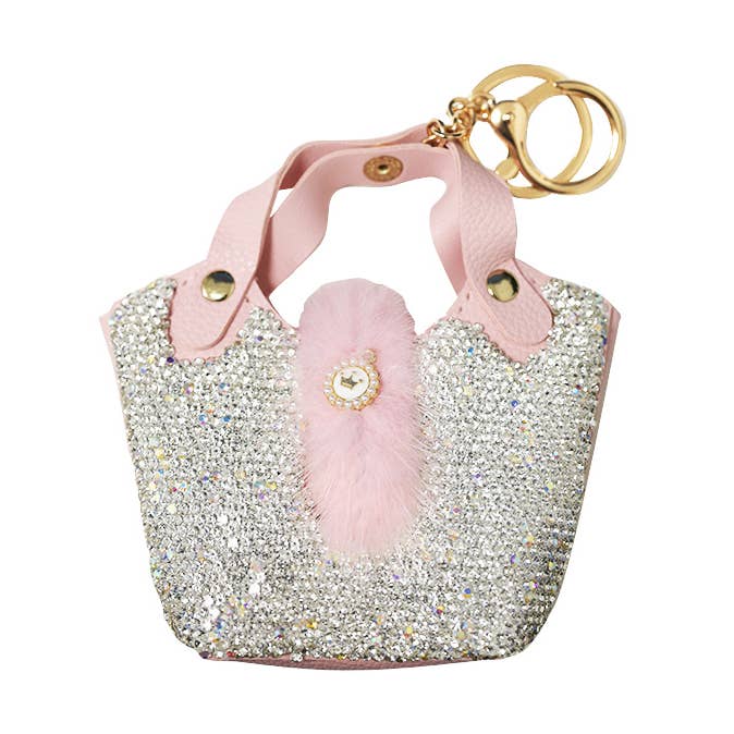 LLAVERO MONEDERO A MINI BOLSO CON STRASS para venta al por mayor de AMORINO SRL