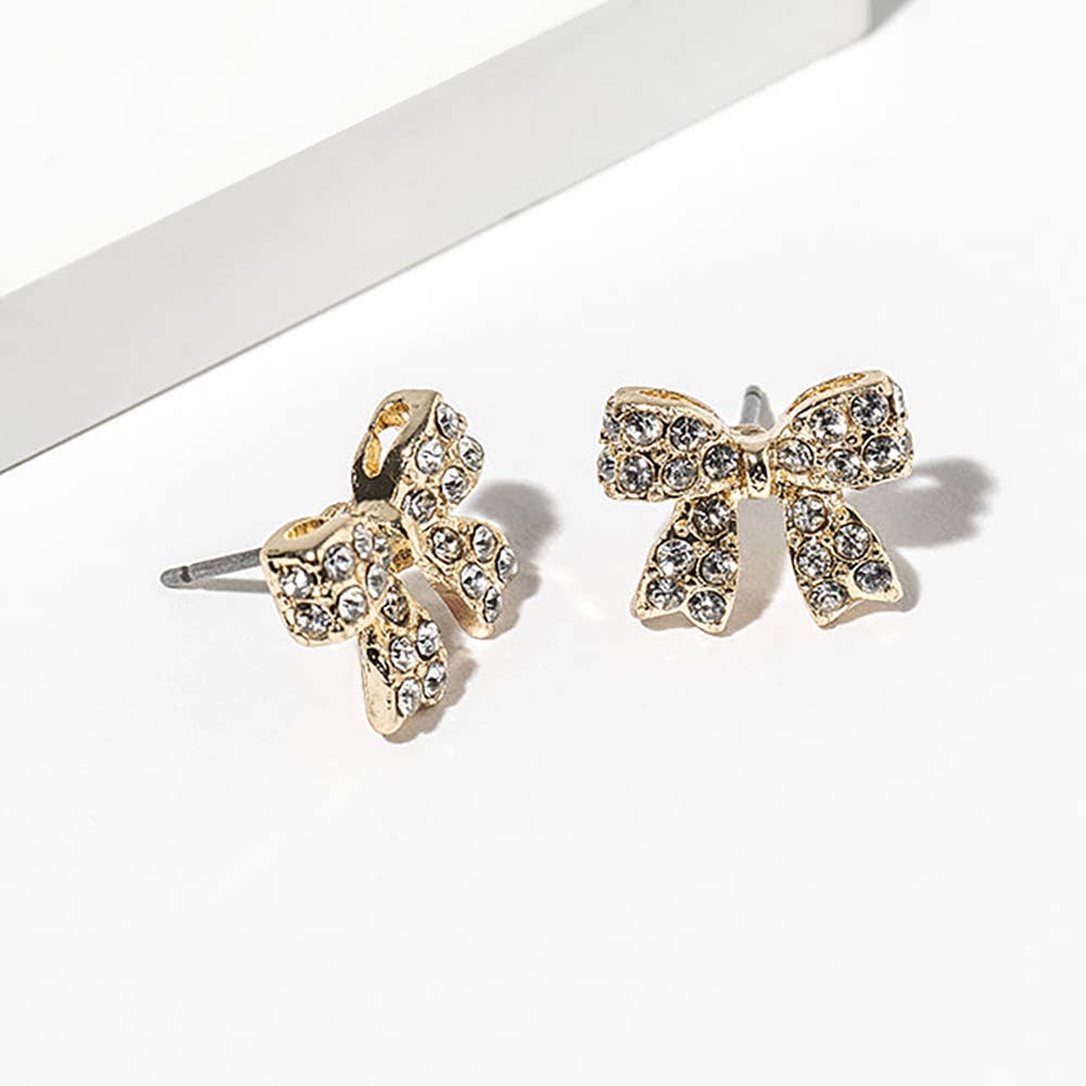 Sensibling Corp. - Vente Clous d'oreille - Boucles d'oreilles clous nœud en strass cristal16