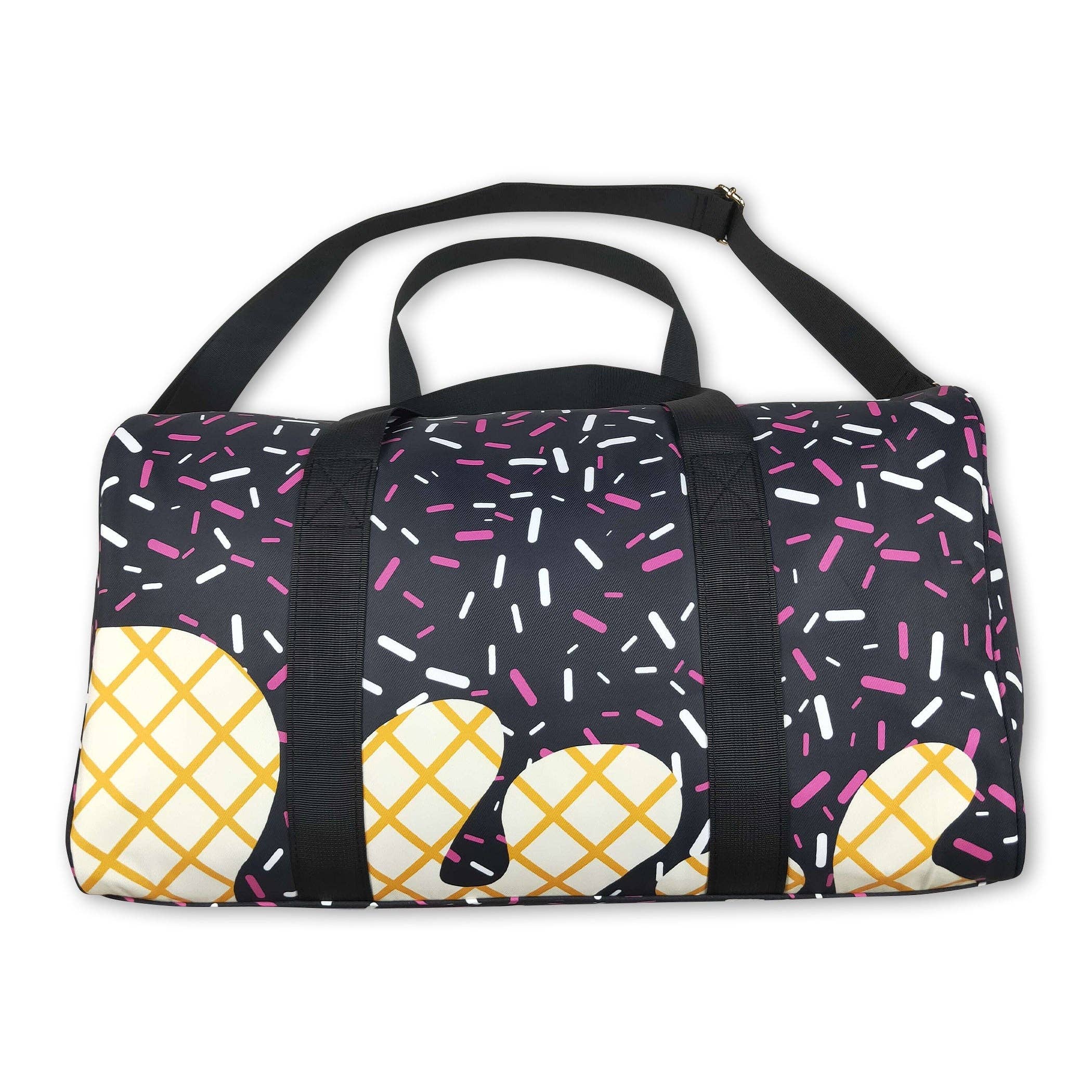 Yawoo Garments - Wholesale Weekender Bag - Women's - Black ice cream sprinkle team duffel bag2