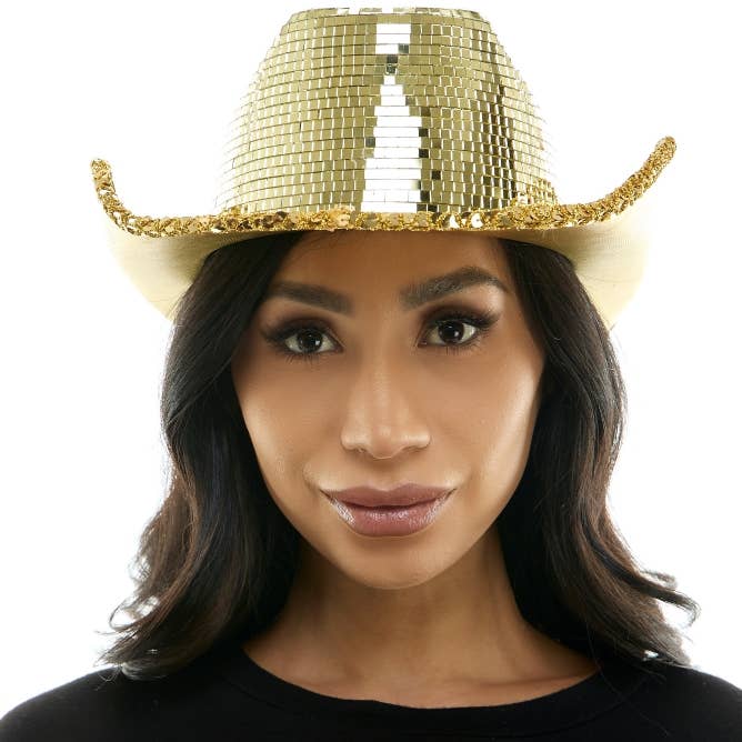 KBW Global Corp. - Wholesale Cowboy hat – Unisex - Gold Mirror Cowboy Hat0