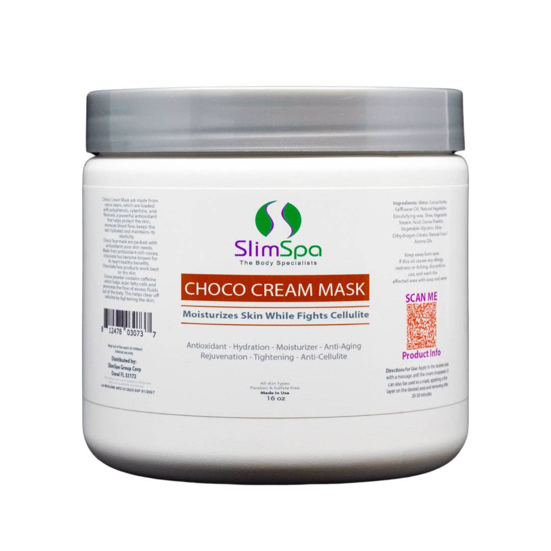 SlimSpa The Body Care Specialists - Wholesale Skincare Face Mask - Choco Cream Body & Face Mask 16oz