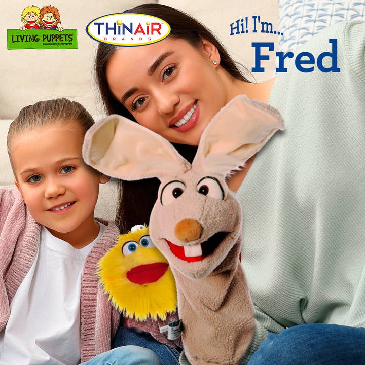 Thin Air Brands - Wholesale Puppet - Kids & Baby - Living Puppets - Fred 17 inch Bunny Hand Puppet