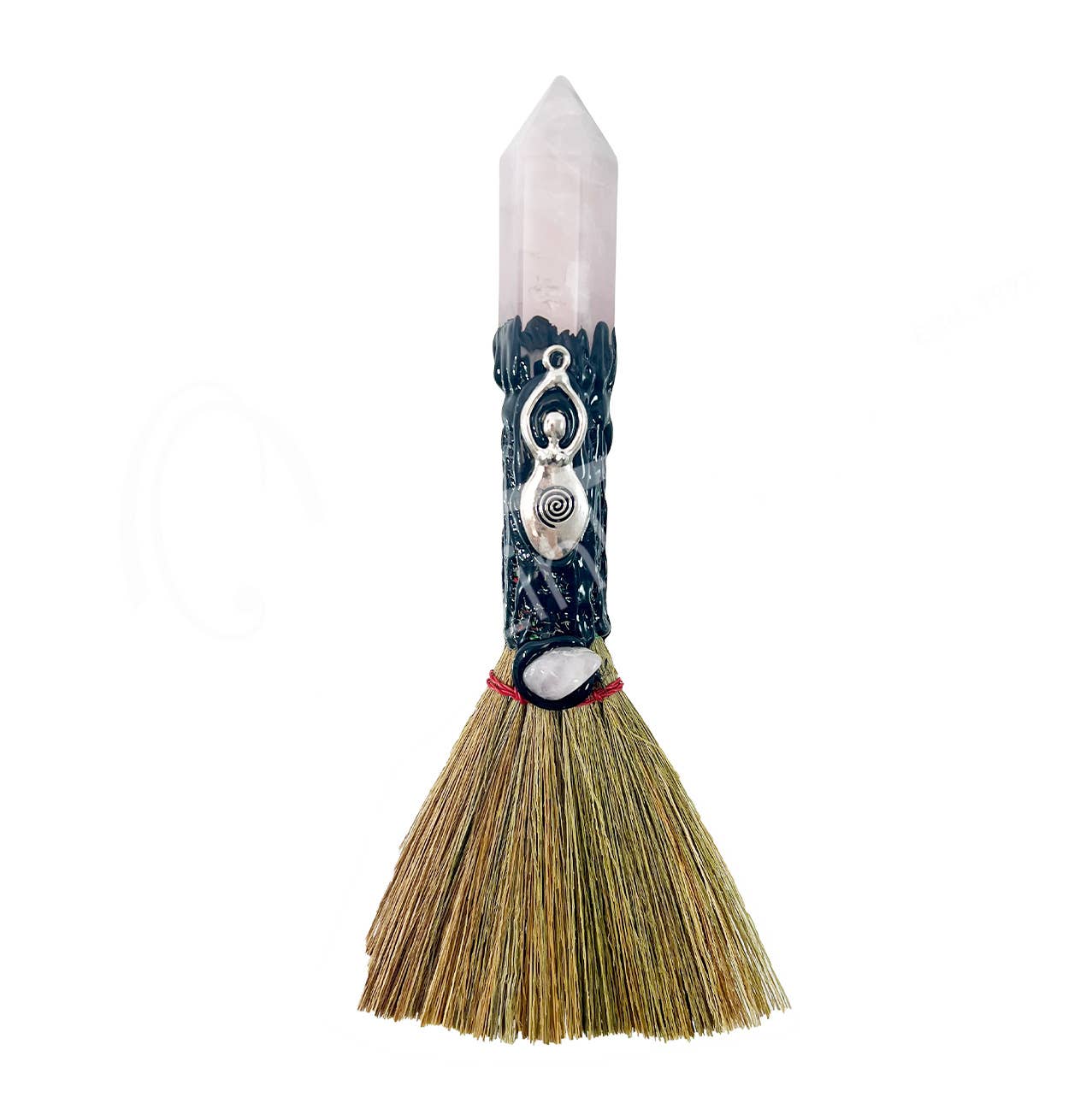 Oceanic Linkways Inc – wholesale Spiritual stone/crystal – (PC)WITCH'S BROOM - ROSE QUARTZ POINT GODDESS 7-7.5"L0