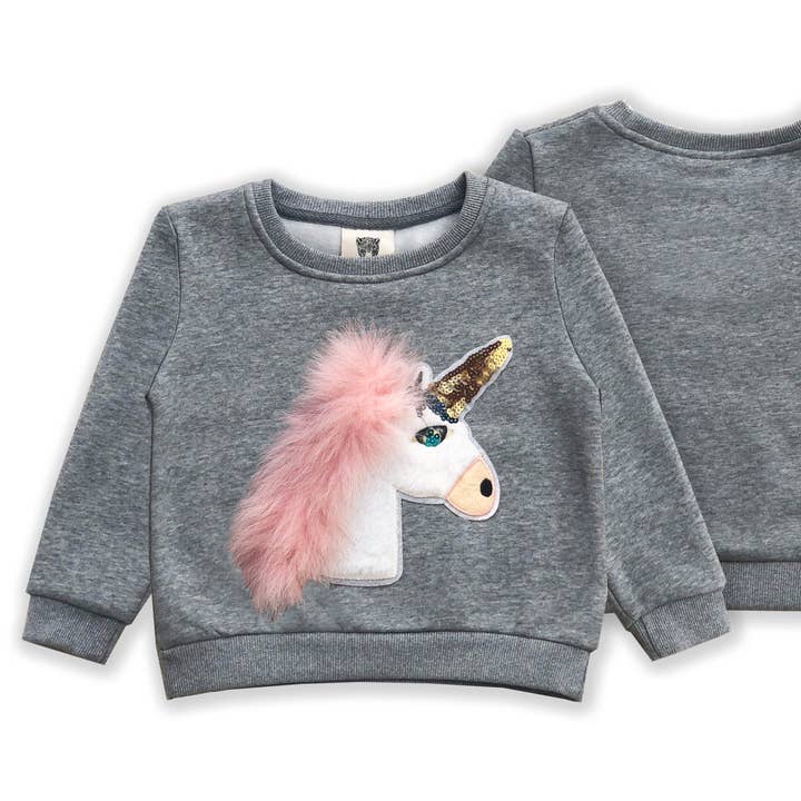 Felpa personalizzata per bambini - Fluffy Unicorn per la vendita all'ingrosso da parte di PATCHYTIGER