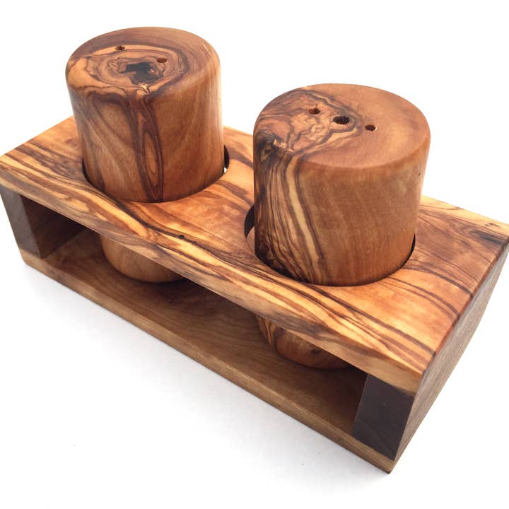 medina mood - Wholesale Zout-en pepersetje - Zout- en peperstrooierstation van olijfhout1