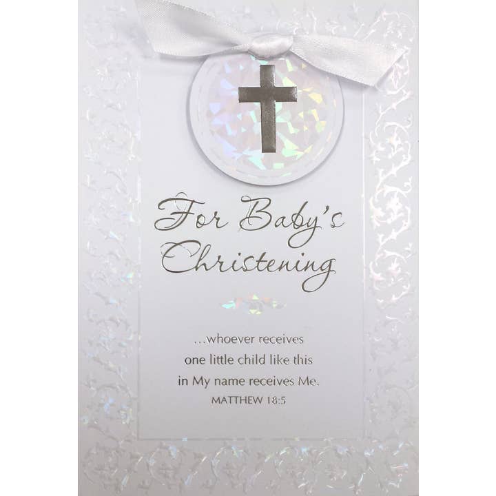Cartes de baptême - Carte de vœux de baptême religieuse pour bébé pour la vente par InterGreet.com