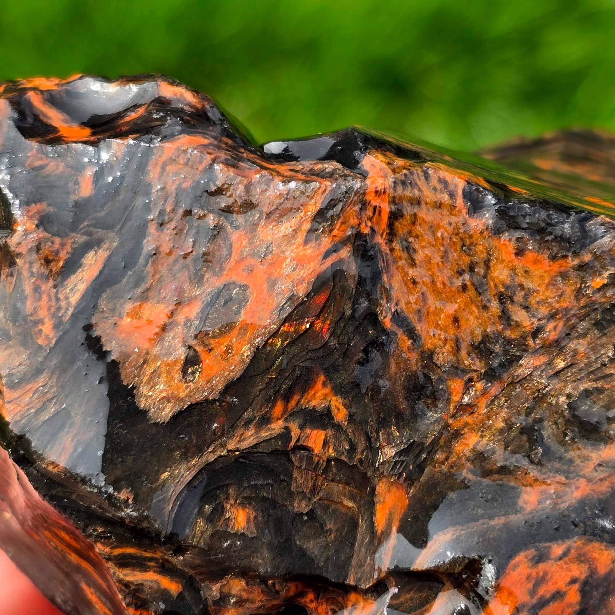 Lapidary Central - Wholesale Spiritual Stone/Crystal - RARE Fire Glass Buttes Obsidian Rough Chunk Lapidary Stone Magnetite1
