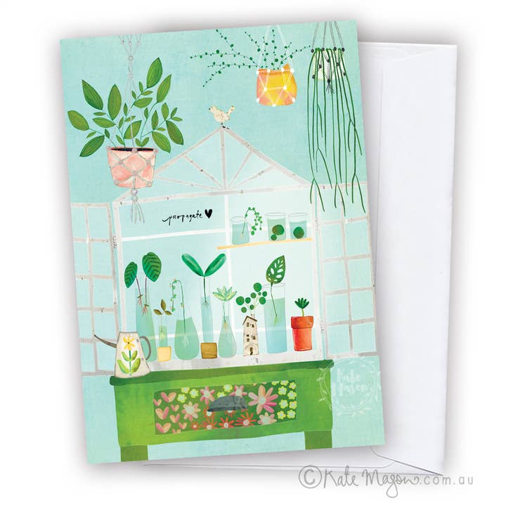 CARTÃO DE SAUDAÇÃO DE PROPAGAÇÃO DE PLANTAS por atacado de Kate Mason Artist