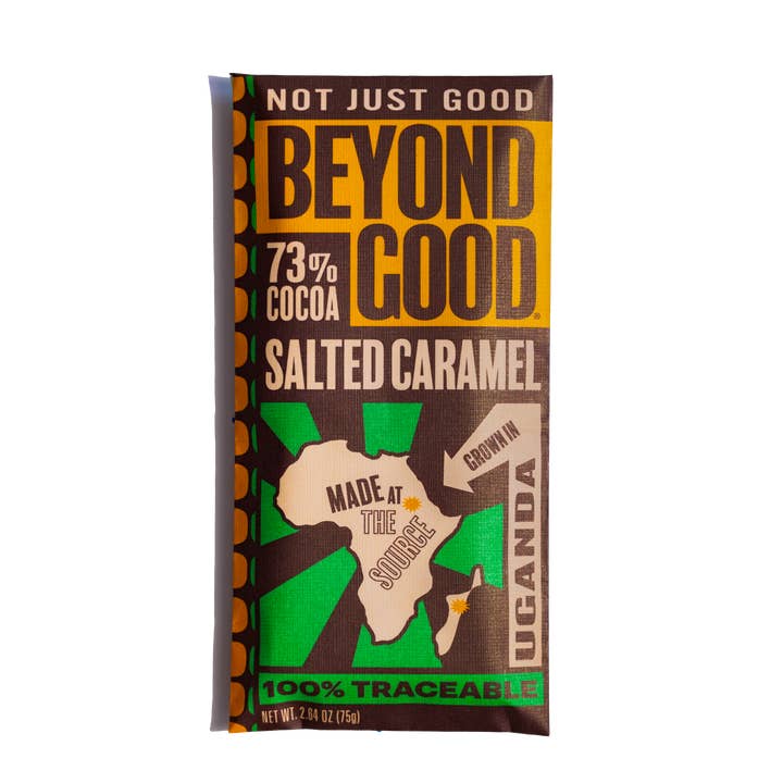 73% Salted Caramel Dark Chocolate for wholesale by Beyond Good