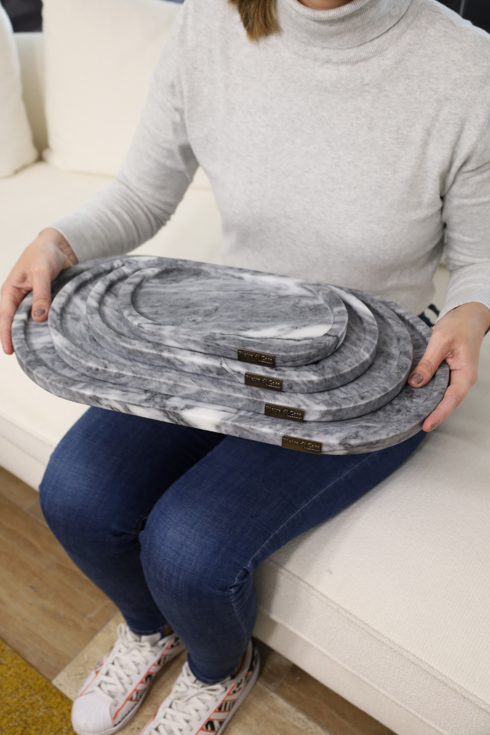 PIETRA DI CASA - Wholesale Decorative Tray - Marble Tray - PAPA ALANA Oval20 - Ruivina4