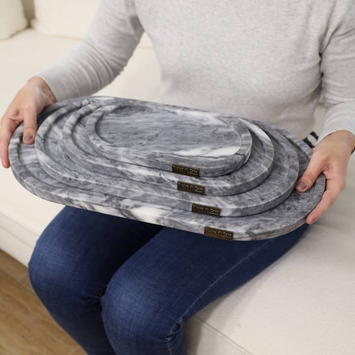 PIETRA DI CASA - Wholesale Decorative Tray - Marble Tray - PAPA ALANA Oval20 - Ruivina4