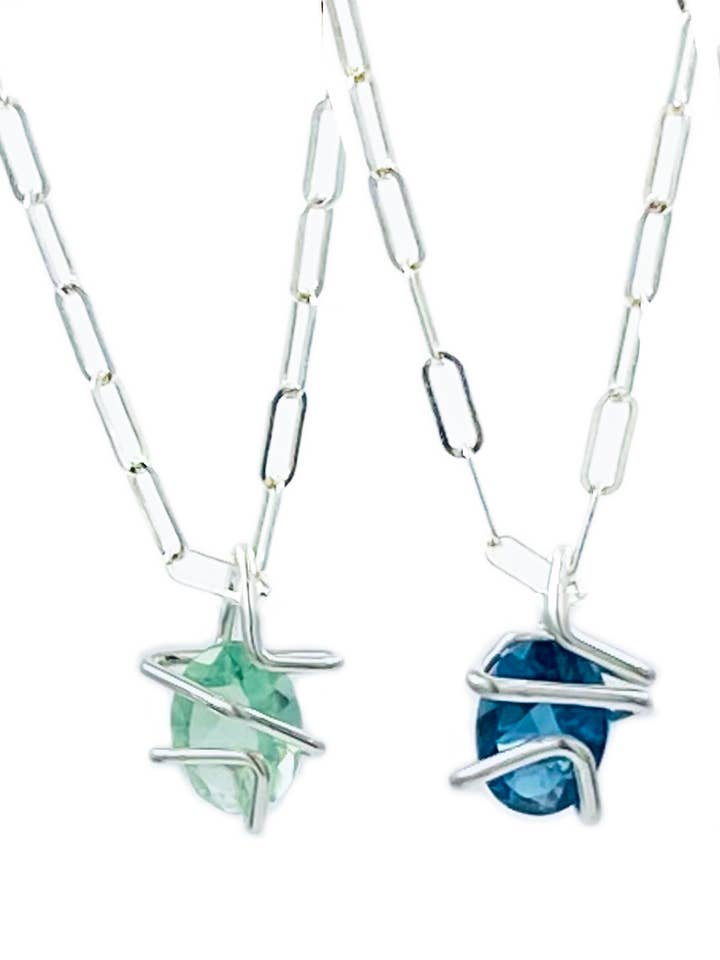 Klassische Geo-Edelstein-Halskette für den Großhandel von Aimee Petkus Jewelry