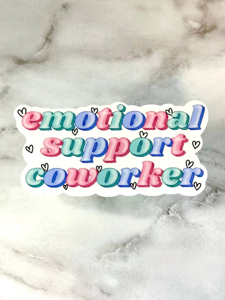 Emotional Support Coworker Sticker - Boss Gifts - Waterproof for wholesale by Korr Sticker Co