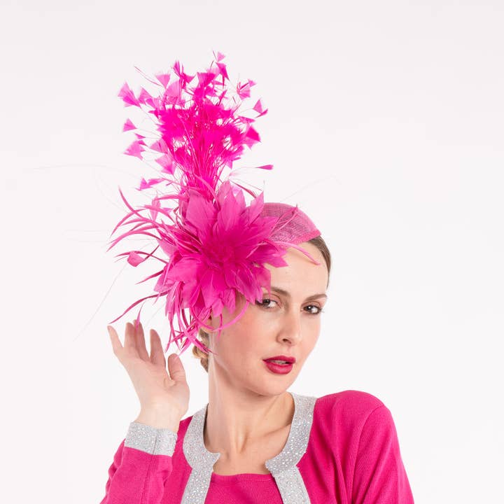 KaKyCo - Wholesale Fascinator hat – Women's - Small Base With Variety Feather On Top Fascinator | AJ780S
