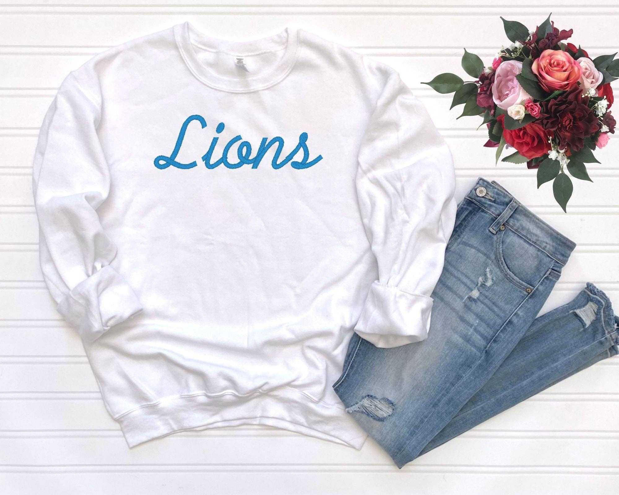 La Bella Rose Boutique - Vente Sweat-shirt à imprimés – femme - Pull brodé personnalisé avec mascotte, pull d'équipe personnalisé5