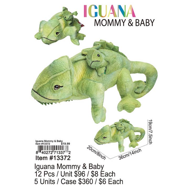 Puka Creations - Venta al por mayor Juguete tradicional - Niños - Iguana mamá y bebé