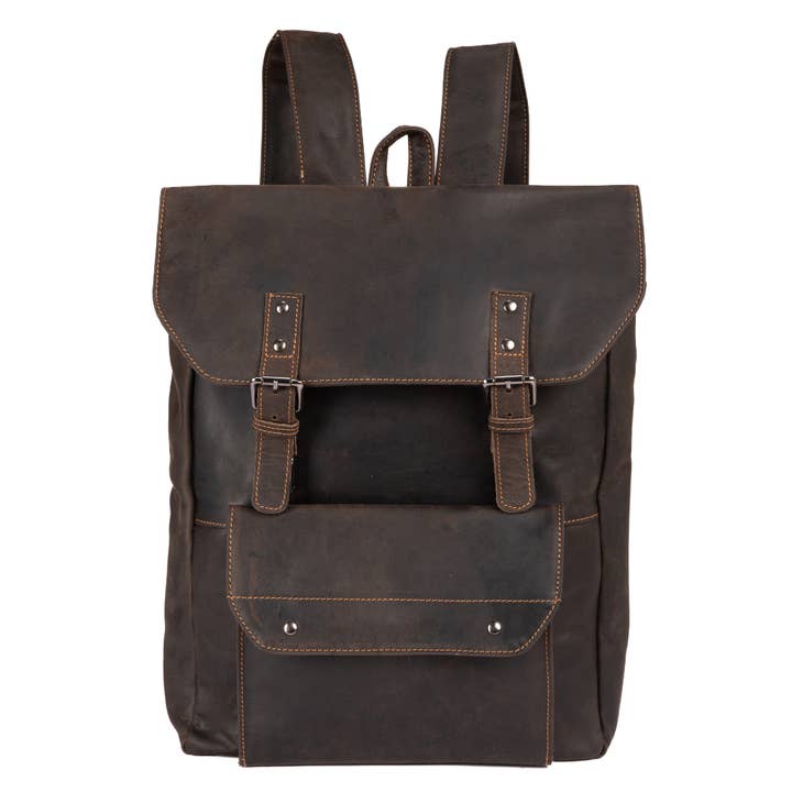 Leather Backpack Austin - Brown GW2024BRN for wholesale by Greenwood Leather AU