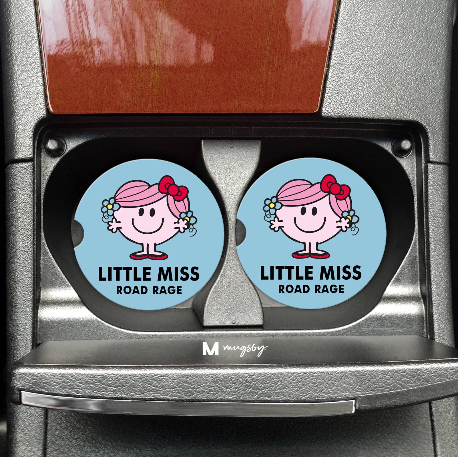 Mugsby - Vente Sous-verre pour voiture – femme - Sous-verres Little Miss Road Rage Funny Car