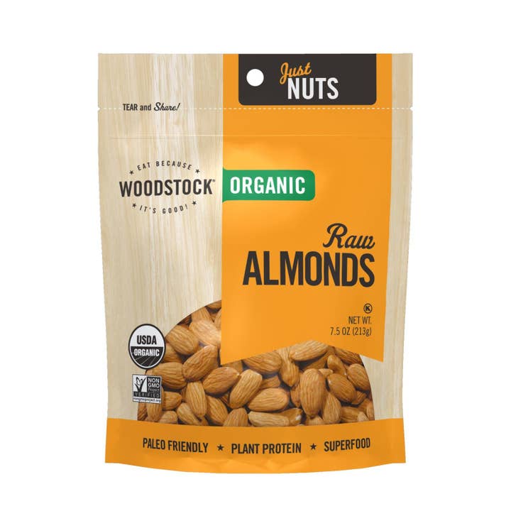 Everyday Supply Co - Wholesale Nuts - Woodstock Organic Raw Almonds - Case Of 8 - 7.5 Oz