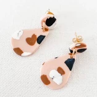 Blush Teardrop Earrings for wholesale by Lee&Lo Handmade Wearables