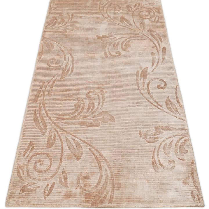 The Rug Decor, Inc. - Wholesale Area Rug - 3x5 Hand Woven and Carved Beige and Peach Art Silk Rug