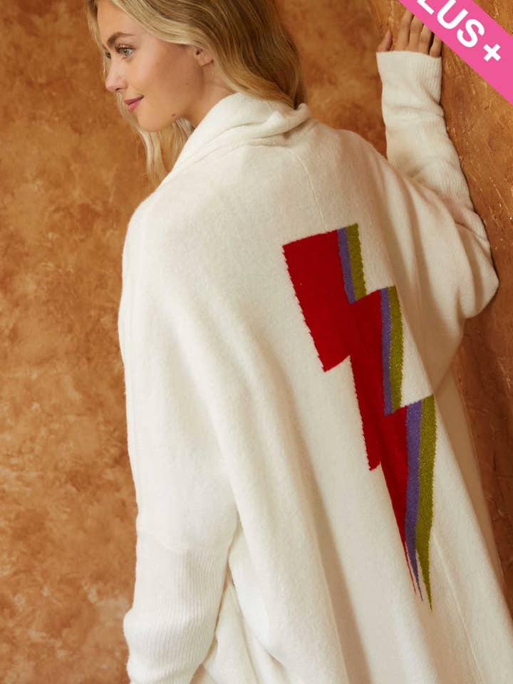 PLUS PATTERN KNIT DOLMAN SLEEVE SLOUCH CARDIGAN for wholesale by Davi & Dani