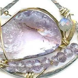 Art by any Means Jewelry - Wholesale Pendant/Charm Necklace - Raw Amethyst Necklace 78390N2