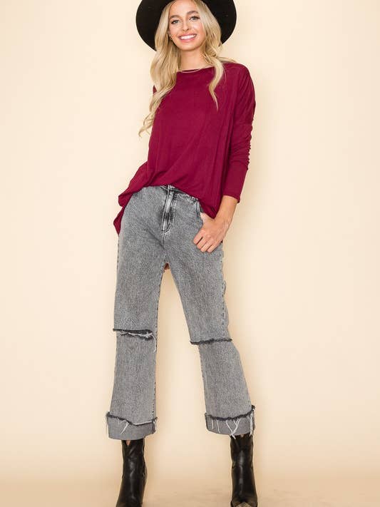 A.gain – wholesale Tunic – Women’s – 11003L07 - SOLID LONG SLEEVE PIKO TOP6