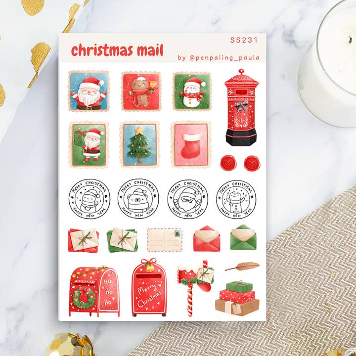 Christmas Mail - Sticker Sheet for wholesale by Penpaling Paula