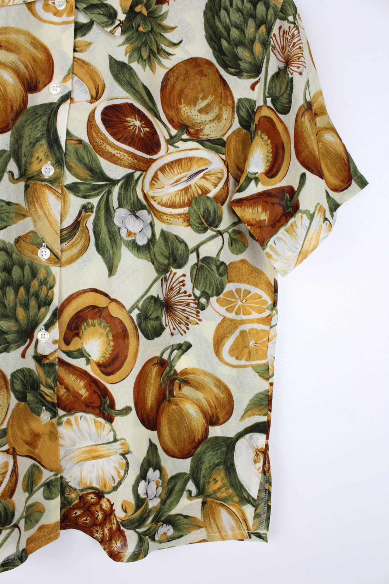 Sun's Out! - Wholesale Button Down Shirt - Women's - Vintage Short-Sleeve Button Up Blouse - Original Length33