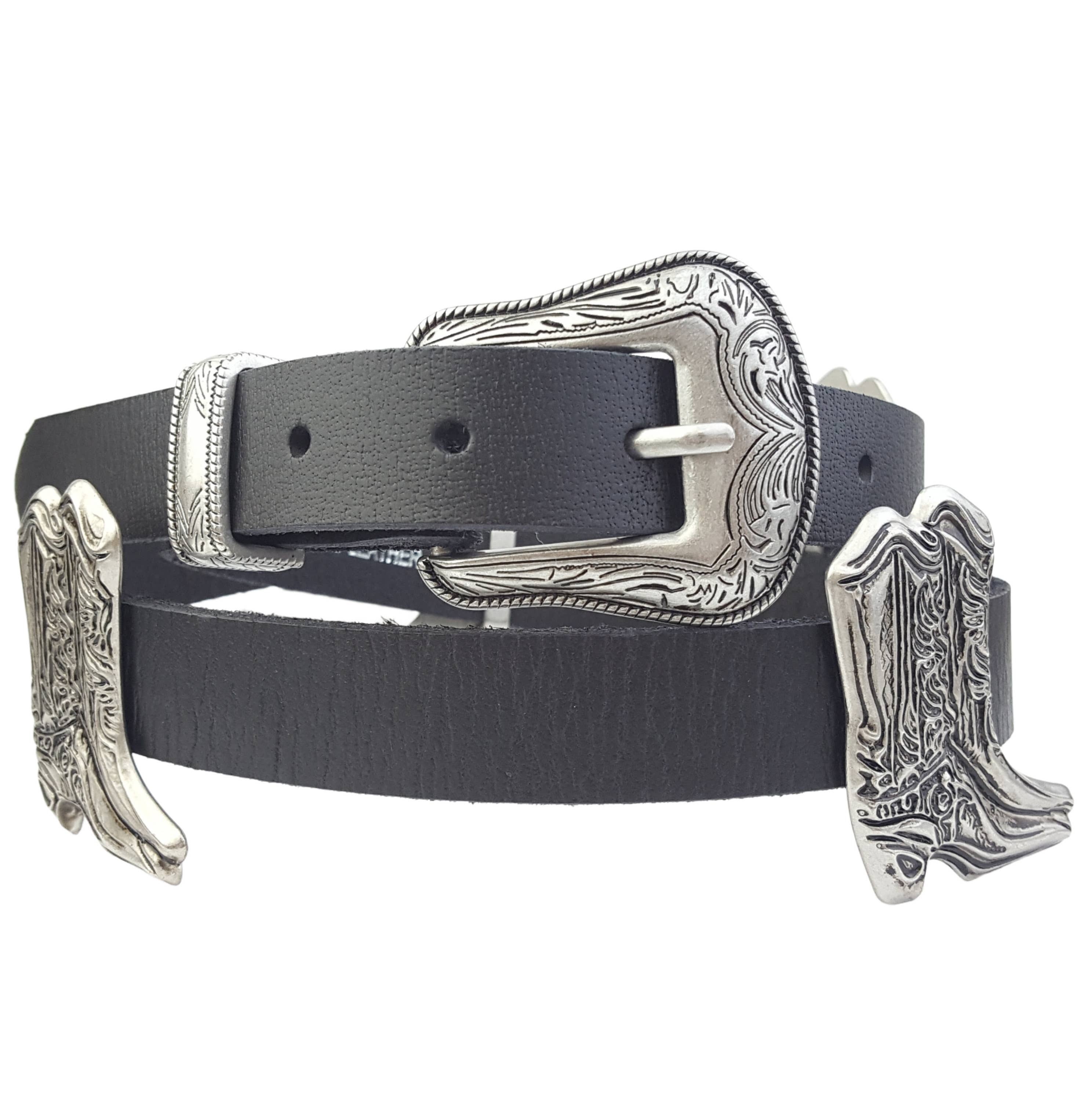 Axesoria West - Wholesale Belt - Women's - Western Boot and Cactus Concho Belt in Genuine Leather 0