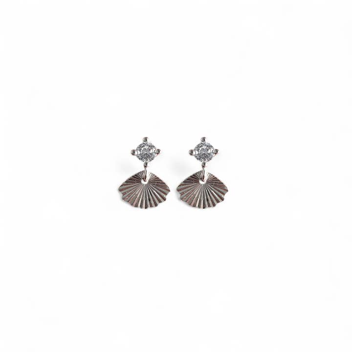EXTRA RADIANT FAN earrings, 925 silver with zirconia for wholesale by Grethe Winter
